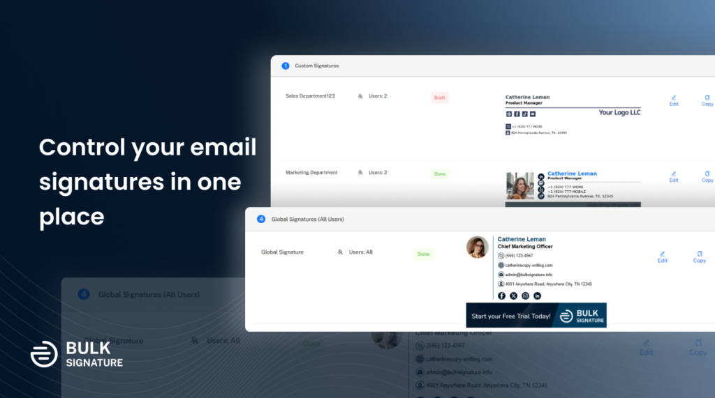 Control your email signature software from one place. Apply them to everyone in your organization or select specific users, organizational units, groups