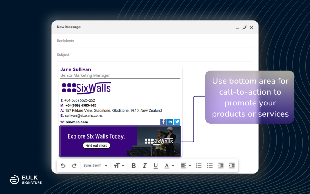 How to make a professional email signatures using call-to-action banners at the bottom of your email signatures