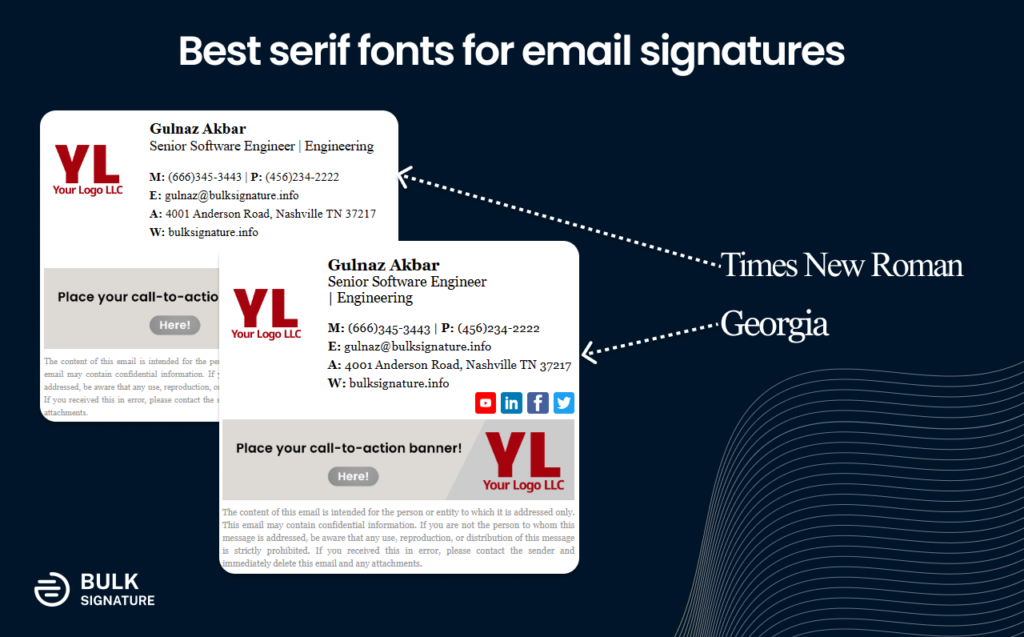 Best serif fonts for email signatures