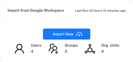 The Import Now button in the BulkSignature App that allows you to sync your company data from your Google Admin console