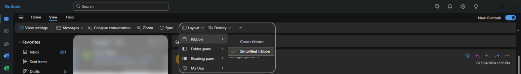 Learn how to change the ribbon in Outlook