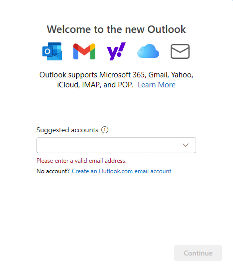 Microsoft Outlook 365 login page