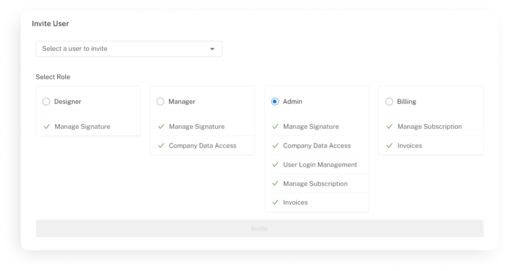 BulkSignature, an email signature management for Gmail, allows you to add collaborators by sharing the application access