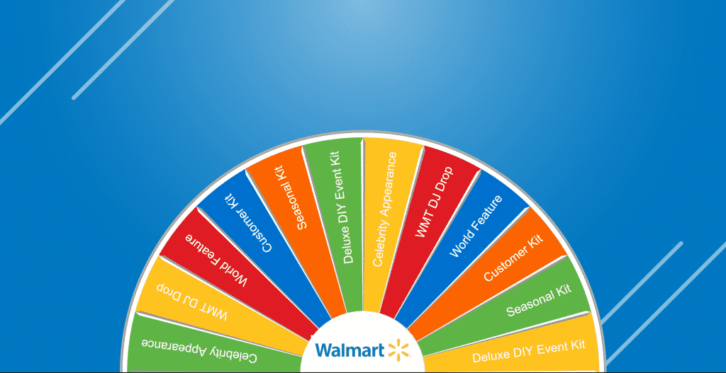 Walmart's online spin wheel example