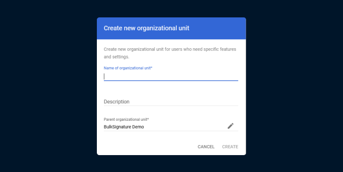 To set up customizable link sharing options you need to create a group or organizational unit that will have options to share files externally