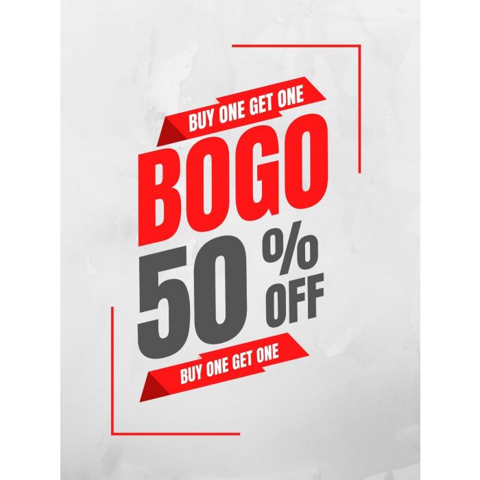 Buy one get 50% off banner example